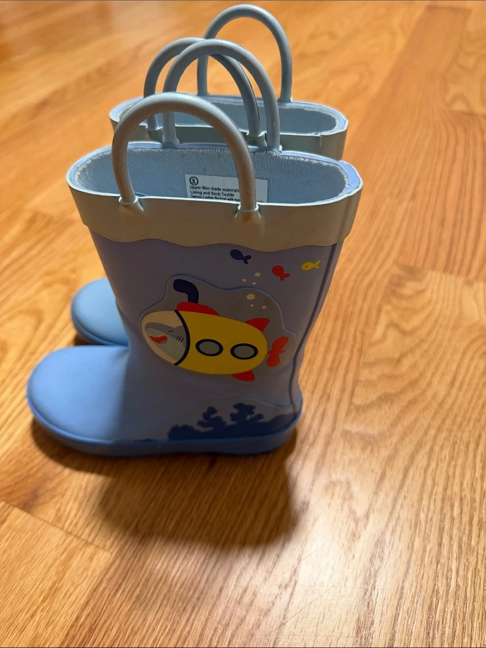 Cat & Jack Light Blue Kids Submarine Rain Boots